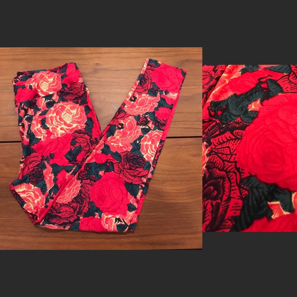 LuLaRoe Rose floral TC leggings